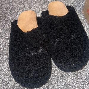 Black Fuzzy Slippers